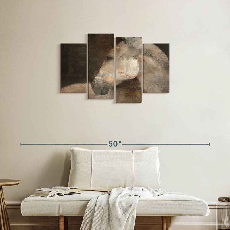 Brampt, peinture expressionniste de cheval, H 22 po x l 36 po