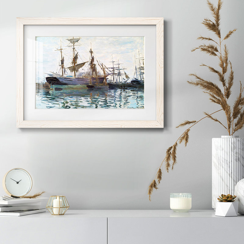 Navires dans le port, 1873, Blanc, H 14 po x l 20 po x P 1,5 po