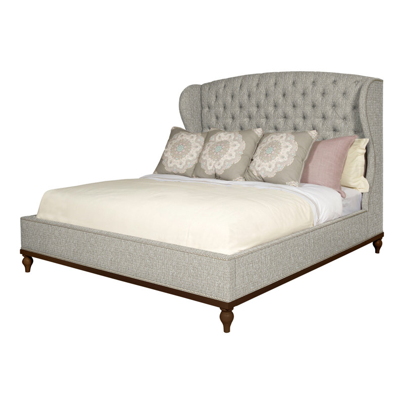 Emma Queen Upholstered Panel Bed, Navajo, Yes, Tarbee Pebble