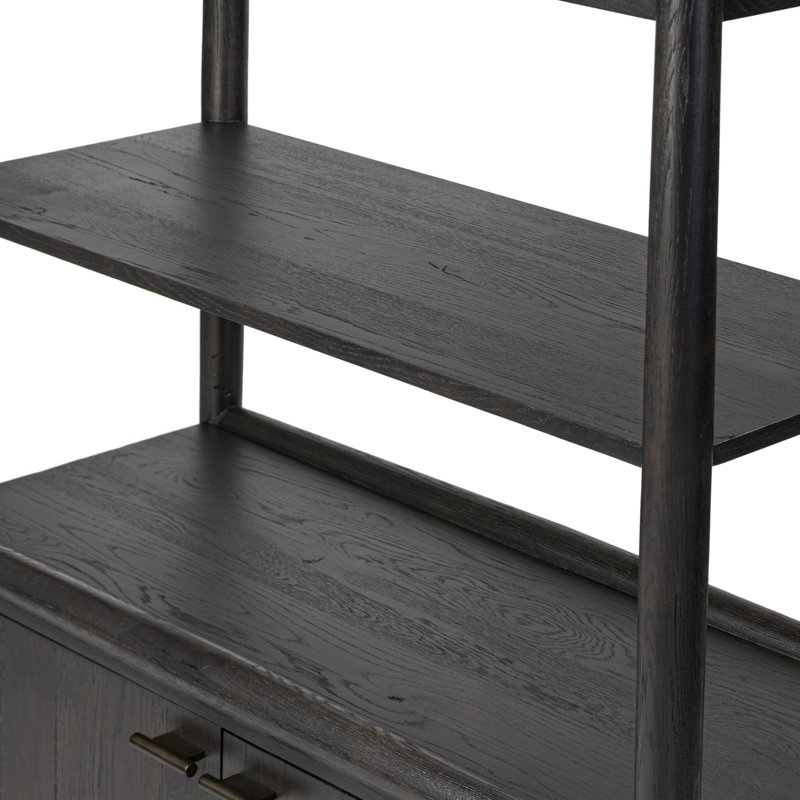 Glenview Bookcase, Smoked Black Oak