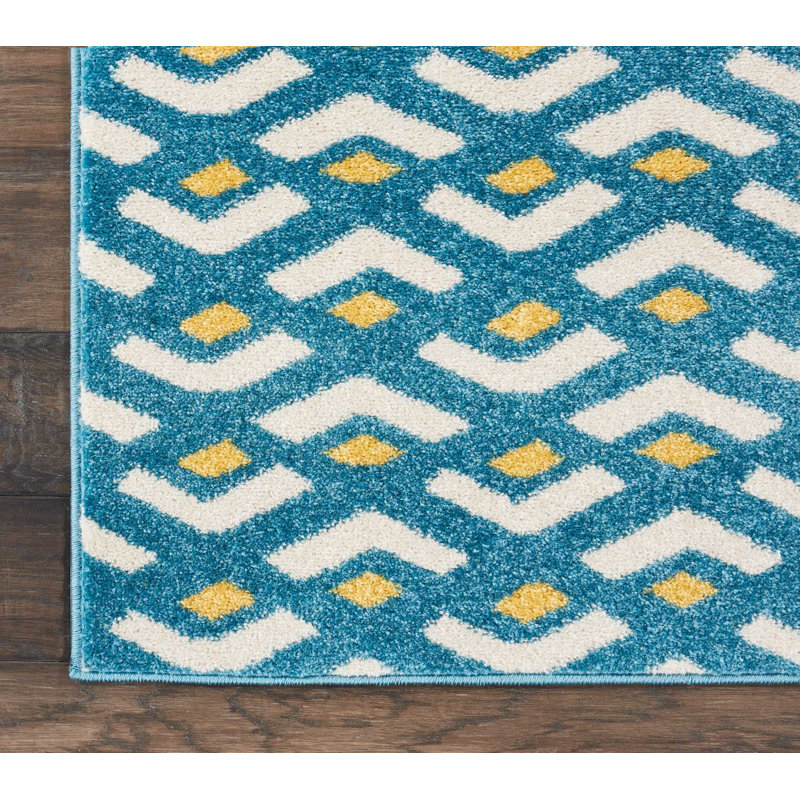 Tapis bleu Cristin Eclectic Bohemian, Rectangle 2 pi 2 po x 3 pi 9 po