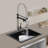 Dual Pull Down Sprayer  Kitchen Faucet Stainless Steel For Kitchen Sinks-102800581