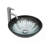 Artistic Gray Crackle Tempered Glass Vessel Sink With Pop-Up Drain, Bathroom Oval Basin Tempered Glass Vanity (No Faucet)(Includes Only The Bathroom Sink)