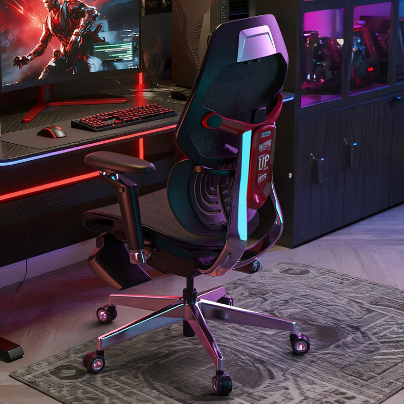 Ergonomic Gaming Chair with 6D Armrests, 136° Recline & 3-Level Lumbar Support , 300lbs