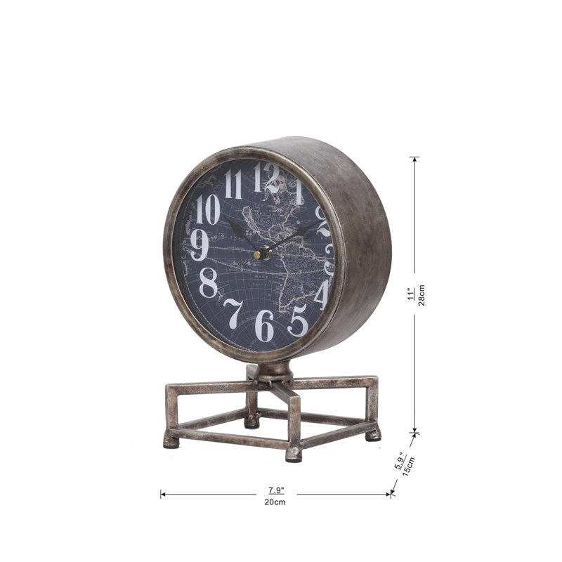 Horloge de table en métal