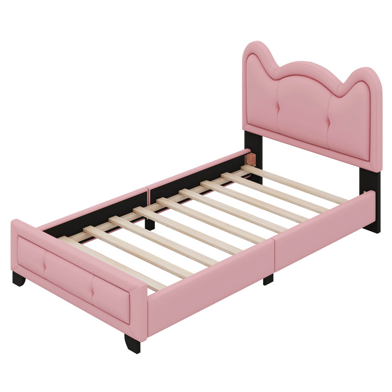 Adamson Upholstered Standard Bed, Pink