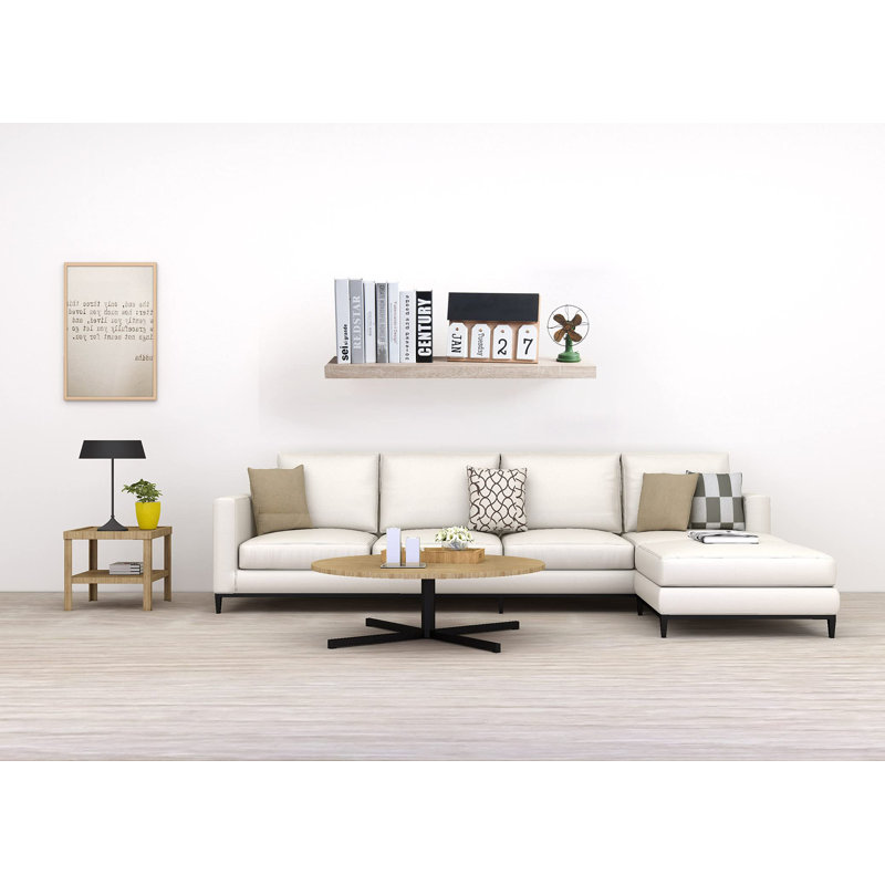 Geatano 4 Piece Floating Shelf, 3.8cm H x 80cm W x 22.9cm D, Brown