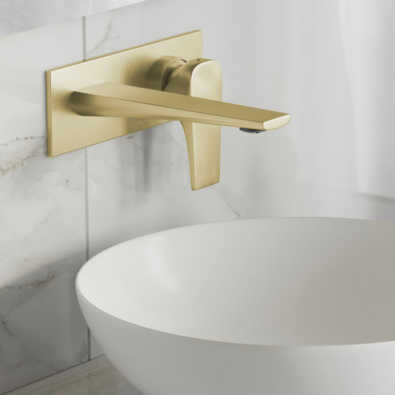 Monaco Single-Handle, Wall-Mount, Bathroom Faucet in Brushed Gold, Brushed Gold