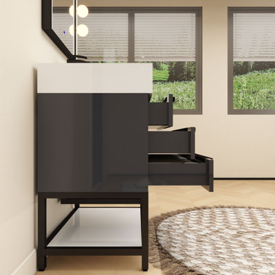 Jessica 29.5'' Single Bathroom Vanity with Stone Top