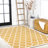 Trebol Moroccan Trellis Textured Weave Yellow/Cream Indoor/Outdoor Rug-1947251624