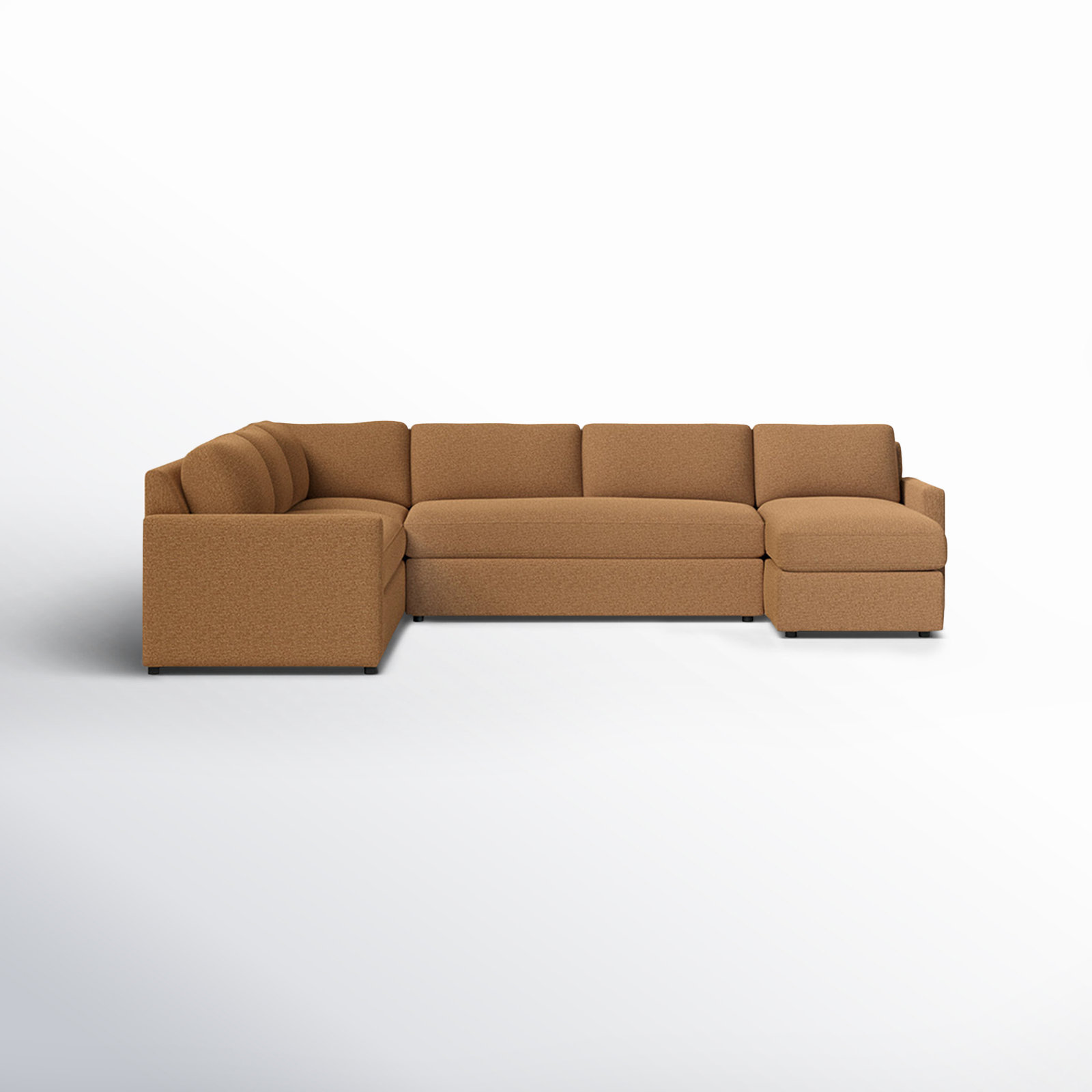 Damari Upholstered U-Sectional, Right Hand Facing, Nave Bark Performance Distressed Velvet