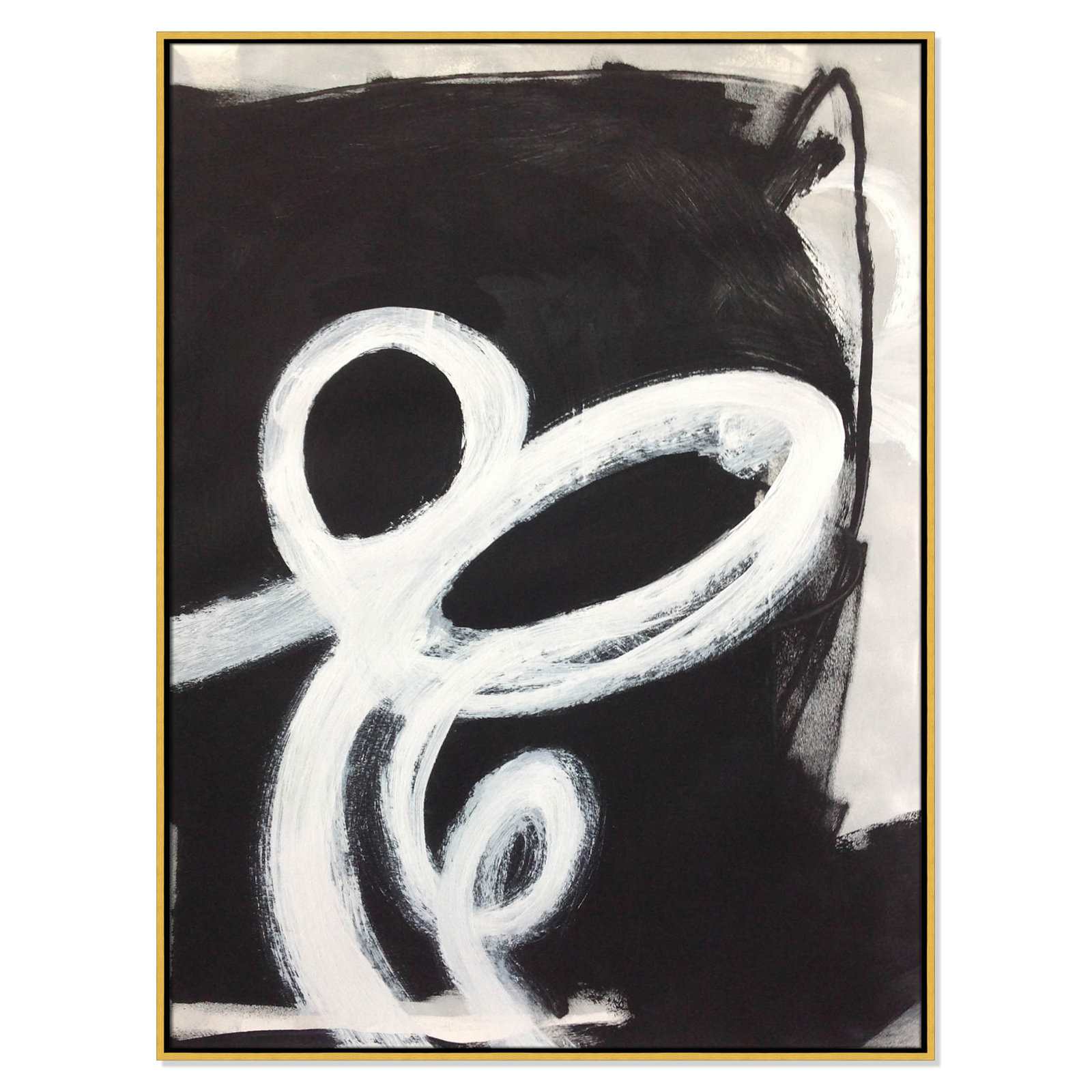 Bronte "Swirly Swirls II" Print, 49.5" H x 37.5" W x 2" D, Gold Floater Framed, No Mat