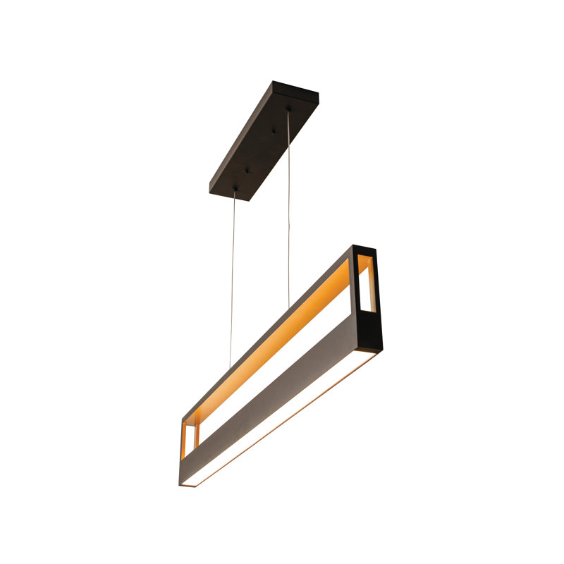 Luminaire suspendu carré / rectangulaire à 1 lumière Leopoldo, Noir
