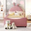 Upholstered Daybed With Rabbit Ear Shaped Headboard-587648290