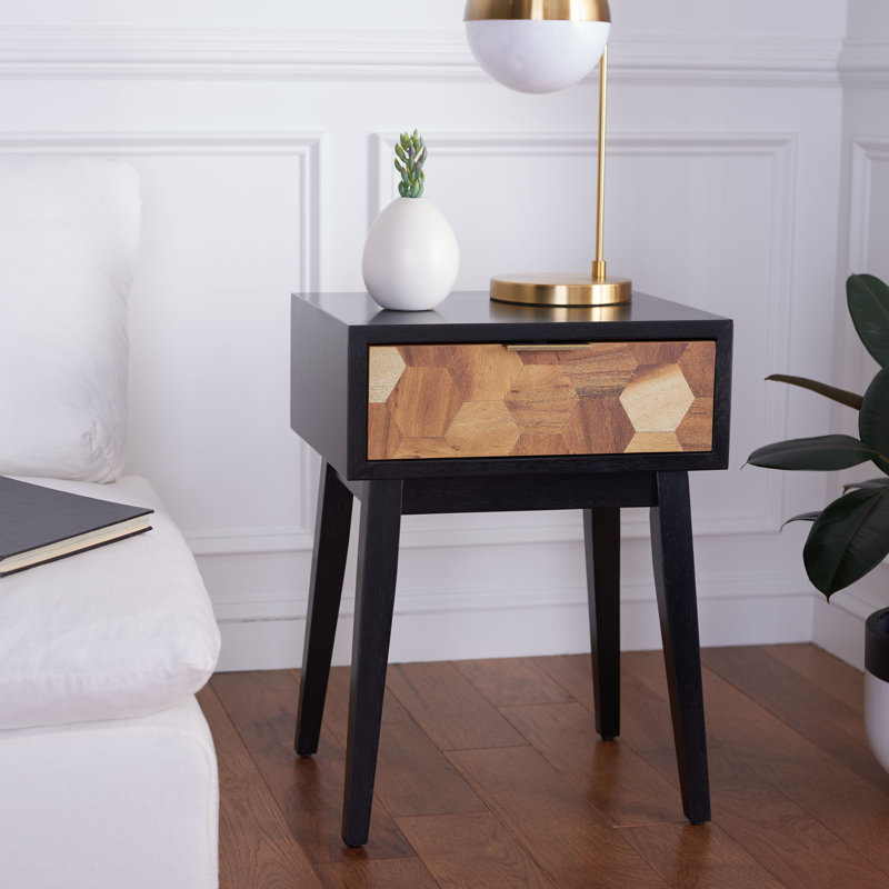 Table de bout avec rangement Unseli, Noir