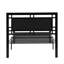 Lit simple en métal -, ajout de chambre à coucher solide, cadre noir solide, pièce silencieuse,