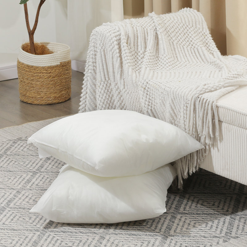 Set Of 2 Plush Pillow Inserts, Square 18"