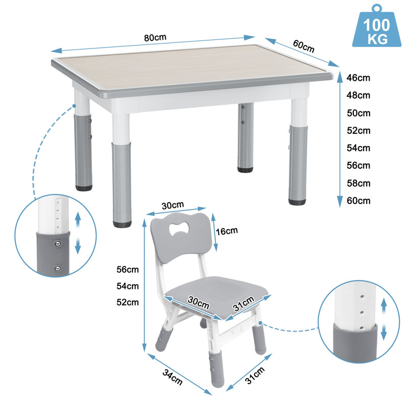Kids and Chair Set, 60x60cm