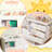 Wooden Baby Changing Table Dresser,Diaper Changing Table with Large Tabletop,4 Drawers, Open Storage Space & Side Shelves,Modern Storage Crib with Changing Table for Nurseries and Baby Rooms,White