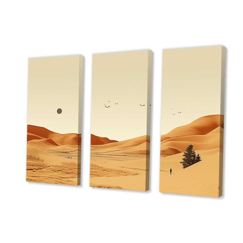 Désert au clair de lune Mirage paysage - désert, art mural, Toile tendue, H 40 po x l 61 po