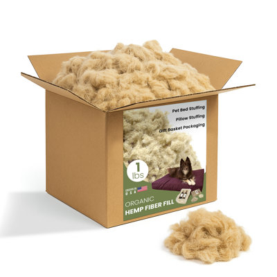 Hempstuff Hemp Fibre Fill - Clean Natural Fibre Filling Cushion Pet Bed Stuffing Or Nesting Fibre, Midwest Grown And Processed Organic