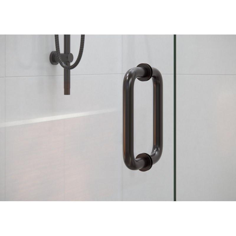 Illume 49 in. x 37 in. x 78 in. 90-degree Fully Frameless Wall Hinged Glass Shower Enclosure, Oil Rubbed Bronze