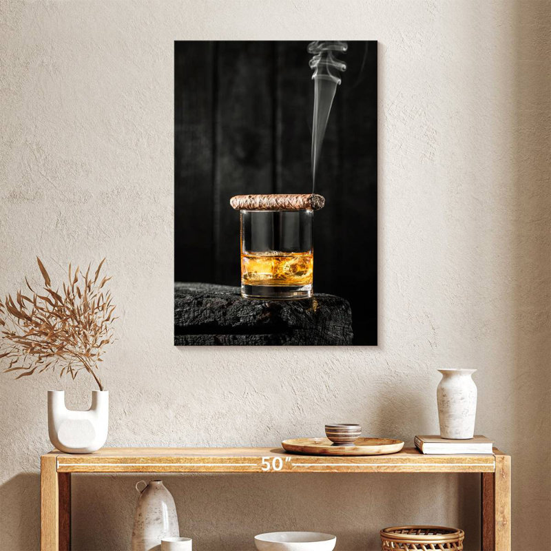 Boisson au cigare et au whisky Yarlin, H 36 po x l 24 po