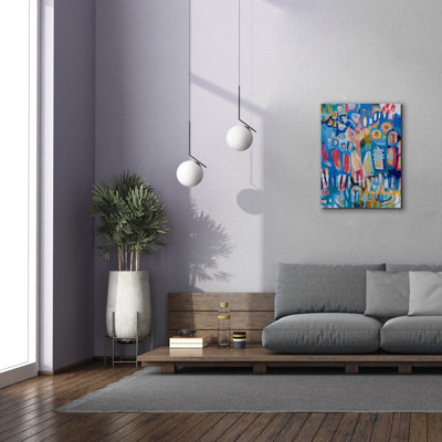 Toile épique Graffiti «Crazy Abstract Gardens No. 11» par Lindsey McAlister, art mural sur toile, 26 po x 34 po