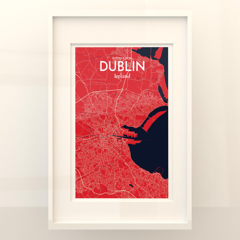 Dublin City Map In Nautical - No Frame Print, 36cm H x 24cm W x 0.05cm D