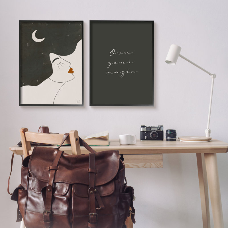 «Owners» par Birch & Ink, ensemble de 2 pièces, H 30 po x l 24 po, Giclée encadrée noir minuit