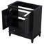 Meuble-lavabo 30 po sans lavabo, base seulement, armoire de salle de bain multifonctionnelle avec portes et tiroir, cadre solide et panneau de fibres à densité moyenne, noir-118004272