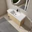 Ensemble de meuble-lavabo de salle de bain avec lavabo simple en résine, ensemble d'armoires de rangement modernes 4 portes, bois massif multicouche