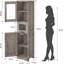 Armoire de salle de bain de 67 po de hauteur, armoire de rangement étroite avec portes et tablette réglable, armoire de plancher mince-587724972
