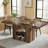 63" Rectangular 2-Tier Storage Dining Table for 4-6 People, Farmhouse Kitchen Table Dinner Table