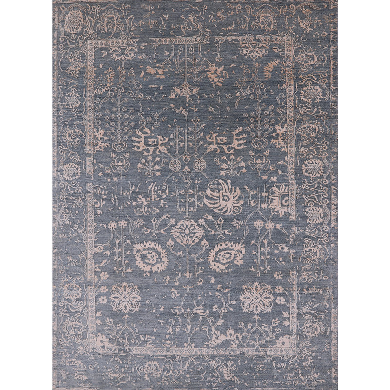 Tapis oriental brun clair / bleu Hainesville, Carré 6 pi