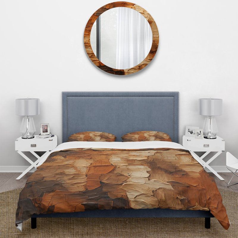 Ensemble de housse de couette Brown Tree Bark Essence 2 - Tree, Housse de couette pour très grand lit et 2 très 