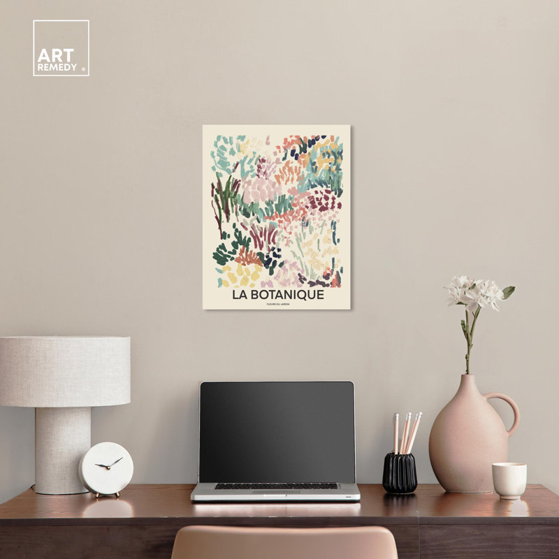 «Fleurs», affiche abstraite sur toile, plantes par Art Remedy, Toile tendue, H 20 po x l 16 po