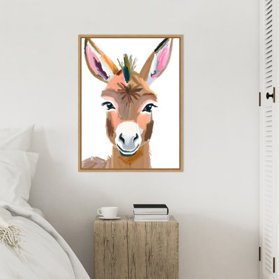 Donkey by Iniyah Framed Canvas Wall Art Print