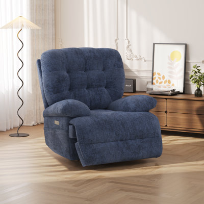 Electric Recliner Chair with Vibration Massage, Heating, 270° Swivel Base, USB & Type-C Charging, Dual Cup Holders & Storage Pockets by COLAMY