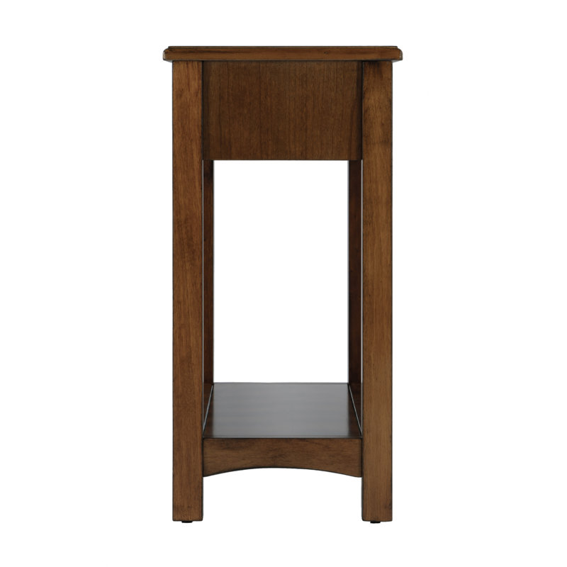 Larina Shaker Wood Side Table, Amber