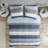 Stripe Comforter Set With Bed Sheets Blue/Grey Full-117515346