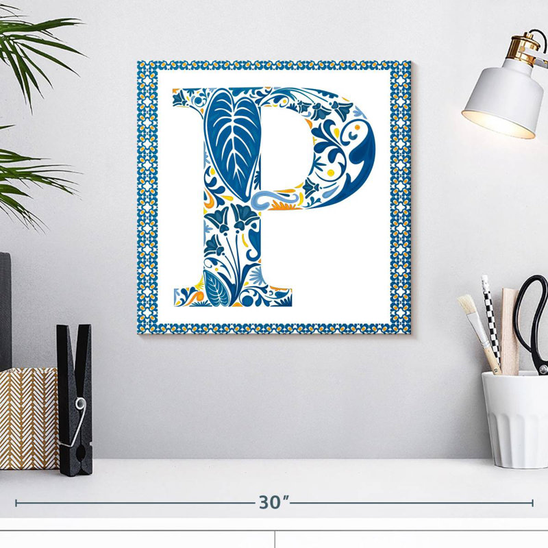 Motif floral Keiri lettre P, H 16 po x l 16 po