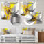 Moutarde jaune et gris vif I - décoration murale abstraite en métal-87834752