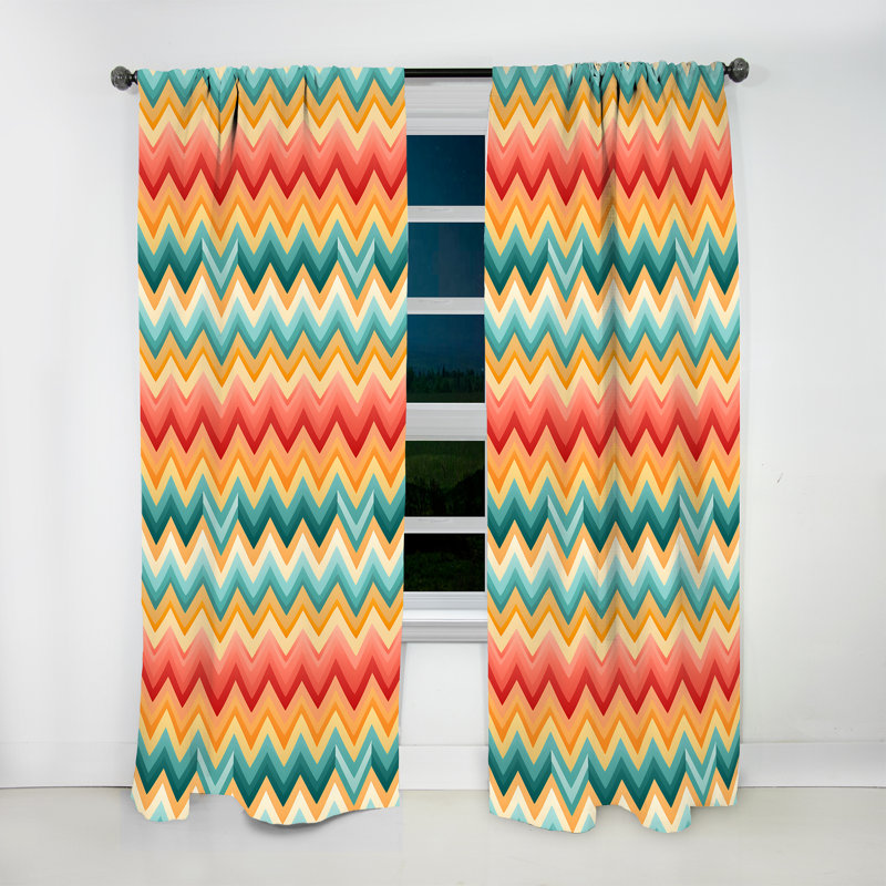 Kierson - Rideau à chevrons - Rideau obscurcissant - 1 panneaux, L 52 po x L 90 po
