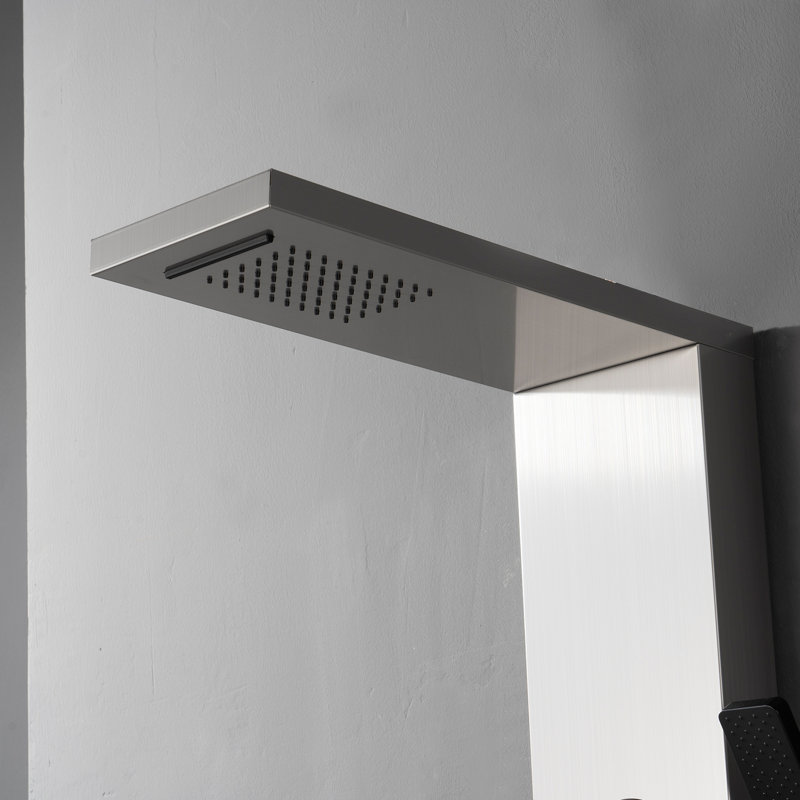 Black Nickel 57.99'' Shower Panel with Rainfall and Body Jets