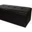 Banc de rangement rembourré en cuir brun de 18,5 po de hauteur, poignée avant à tirer, charnière simple pour plus de stabilité, rangement de L 38,5 po x l 12,5 po, pieds 2 po 3,5 po, poids du produit 46 po, profondeur 40 po, profondeur du colis 43 po