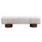 Upholstered Dining Bench For Dining Room, No-Assembly End Of Bed Entryway Bench Ottoman For Bedroom Living Room, Faux Fur Fabric Stool Top Wood Leg 300 LBS Weight Capacity-1961976567-1976439707