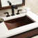 Antique Copper Metal Hand Hammered Rectangular Undermount Bathroom Sink