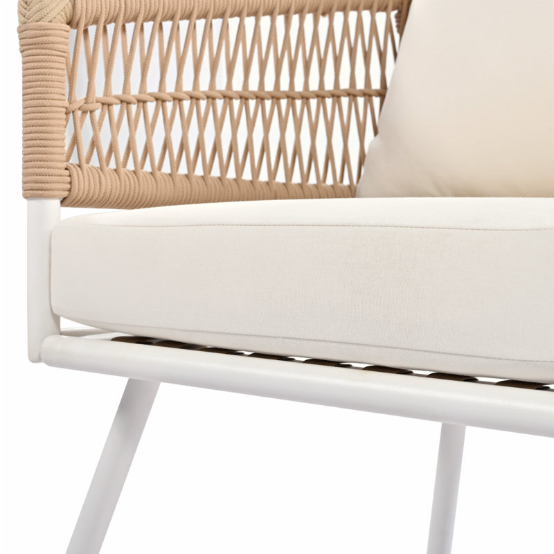 Ensemble de conversation d'extérieur pour 4 personnes avec coussins Tannehill, Beige