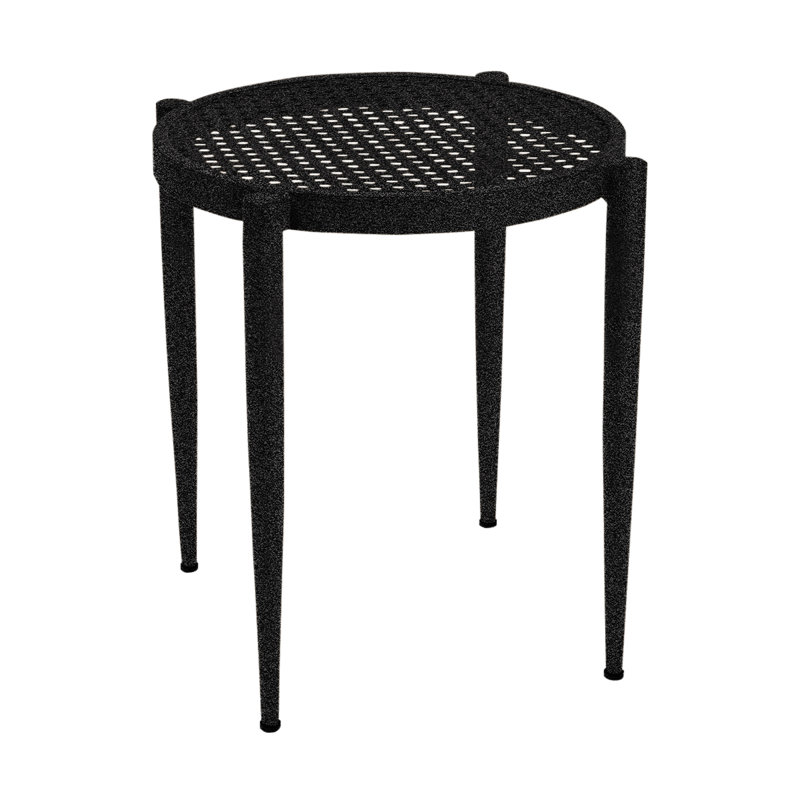 Parc Outdoor Round Side Table, Textured Black, 22.25" H x 22" W x 22" D
